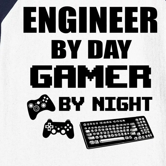 Engineer By Day Gamer By Night Baseball Sleeve Shirt