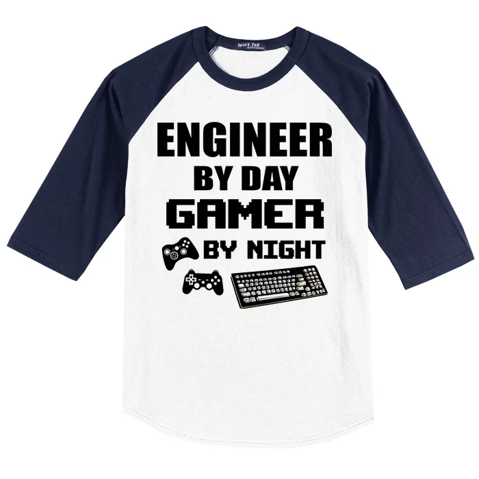 Engineer By Day Gamer By Night Baseball Sleeve Shirt