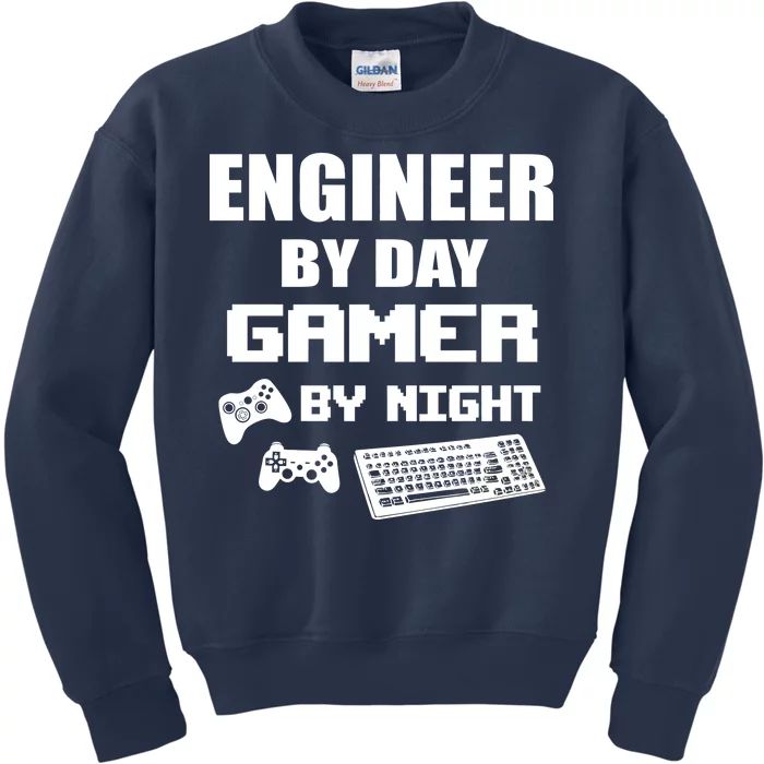 Engineer By Day Gamer By Night Kids Sweatshirt