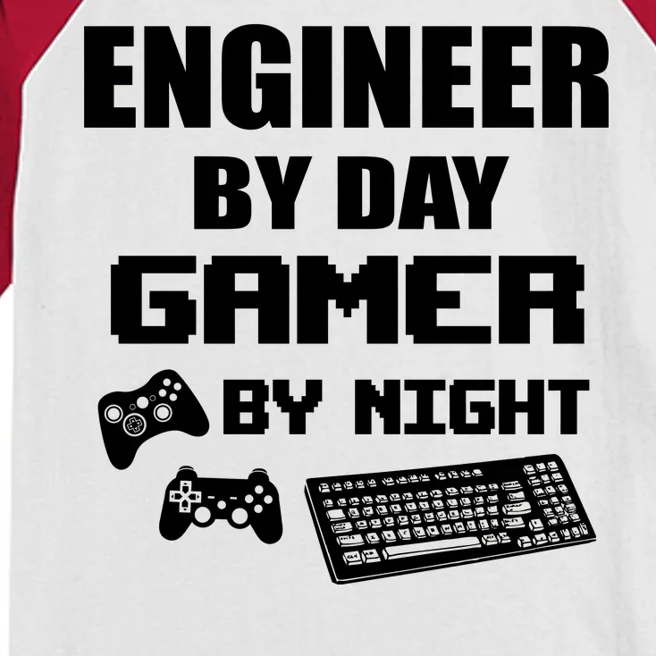 Engineer By Day Gamer By Night Kids Colorblock Raglan Jersey