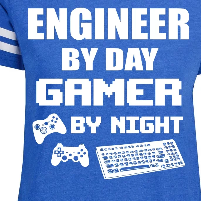 Engineer By Day Gamer By Night Enza Ladies Jersey Football T-Shirt