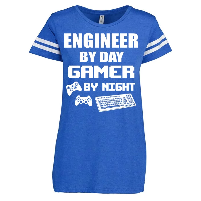 Engineer By Day Gamer By Night Enza Ladies Jersey Football T-Shirt