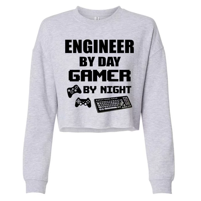 Engineer By Day Gamer By Night Cropped Pullover Crew