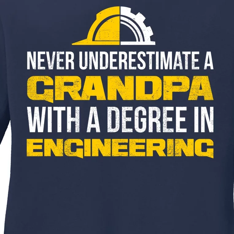 Engineer Grandpa Ladies Long Sleeve Shirt