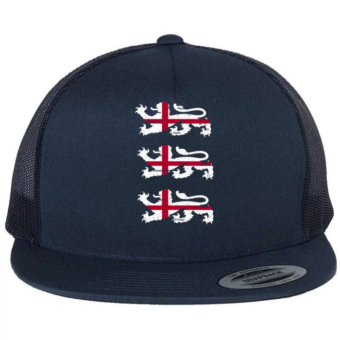 England Euro 21 English Lions Soccer Fan Flag Flat Bill Trucker Hat