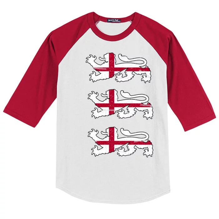 England Euro 21 English Lions Soccer Fan Flag Kids Colorblock Raglan Jersey