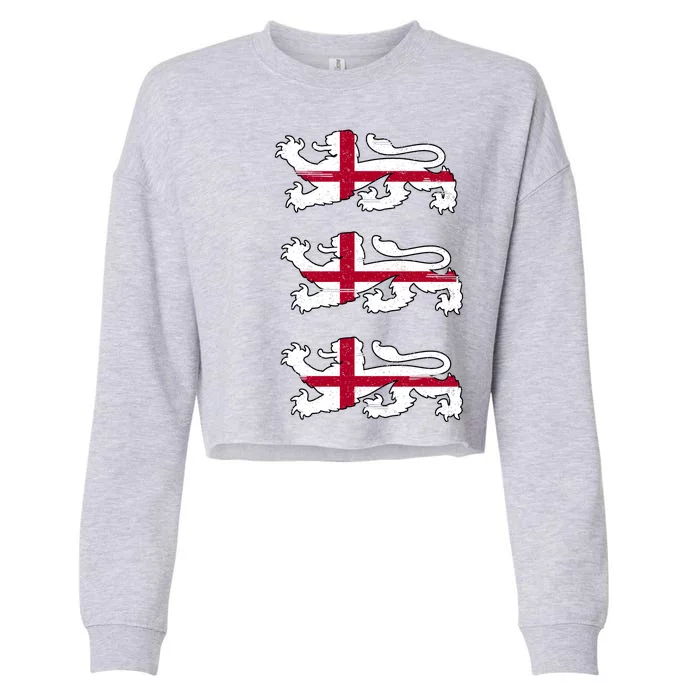 England Euro 21 English Lions Soccer Fan Flag Cropped Pullover Crew