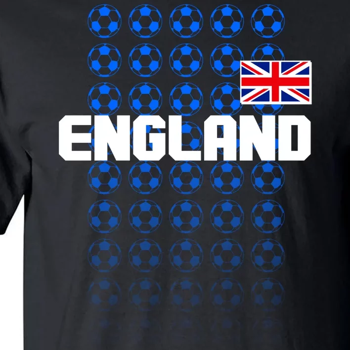 England Flag Soccer Ball Futbol Pattern Tall T-Shirt