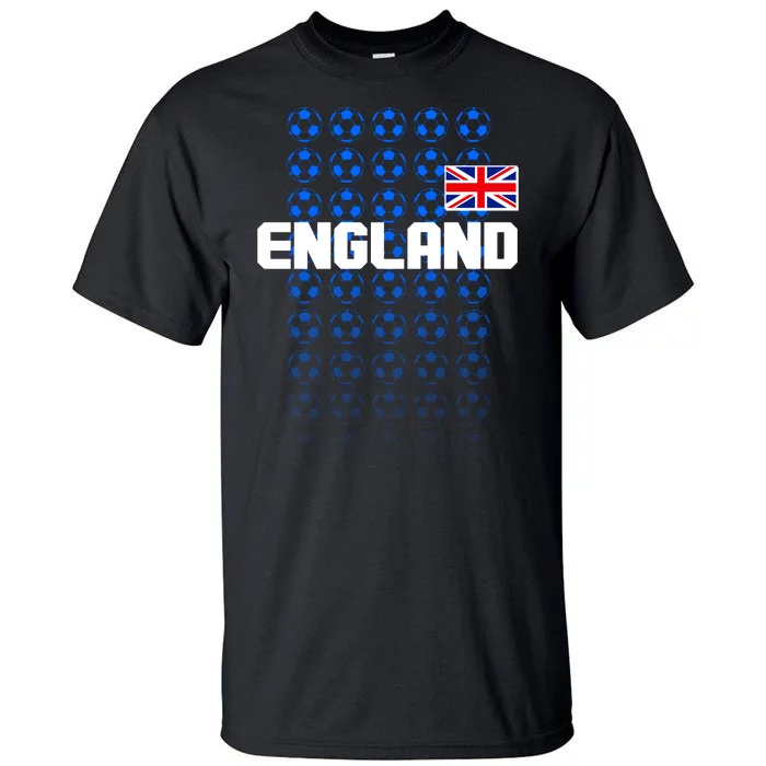 England Flag Soccer Ball Futbol Pattern Tall T-Shirt