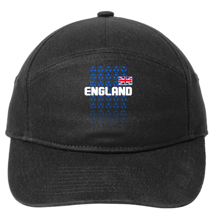 England Flag Soccer Ball Futbol Pattern 7-Panel Snapback Hat