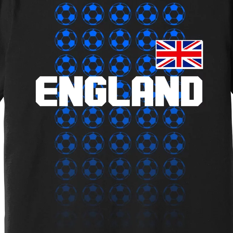 England Flag Soccer Ball Futbol Pattern Premium T-Shirt