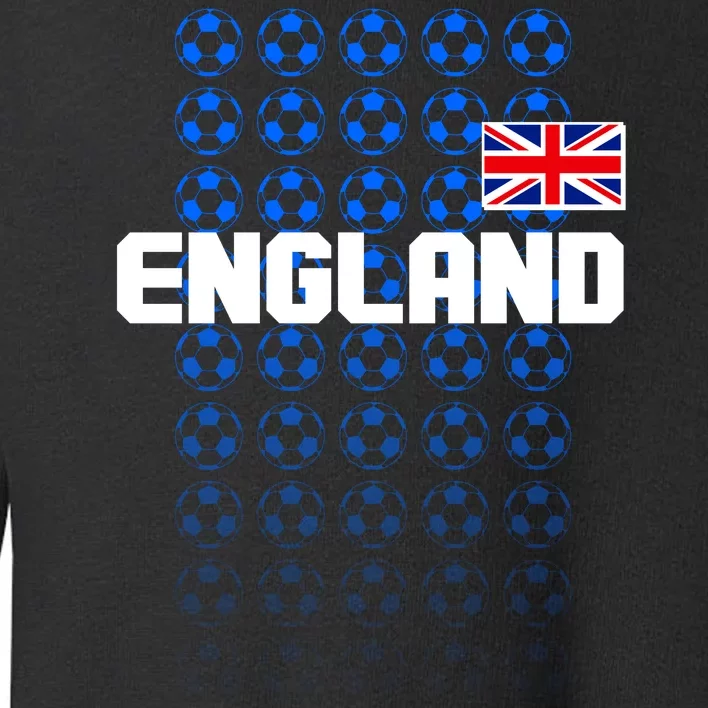 England Flag Soccer Ball Futbol Pattern Toddler Sweatshirt