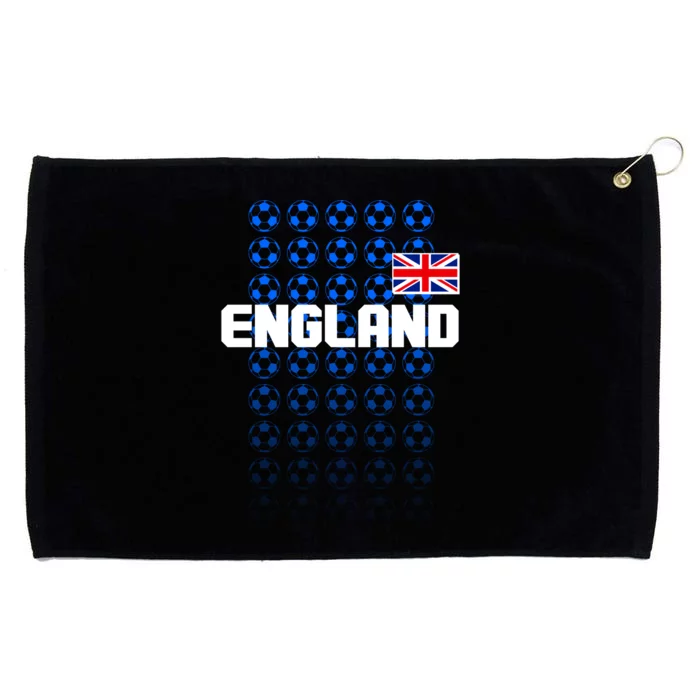 England Flag Soccer Ball Futbol Pattern Grommeted Golf Towel