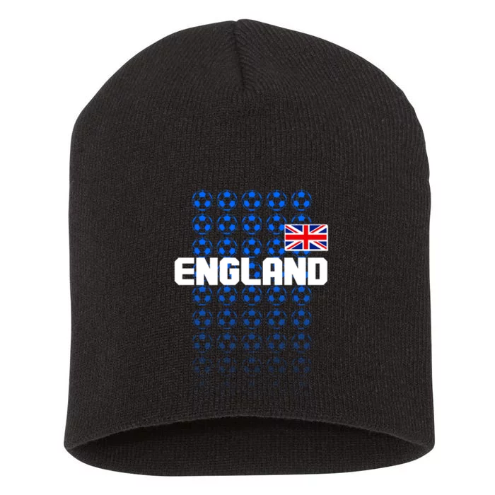 England Flag Soccer Ball Futbol Pattern Short Acrylic Beanie