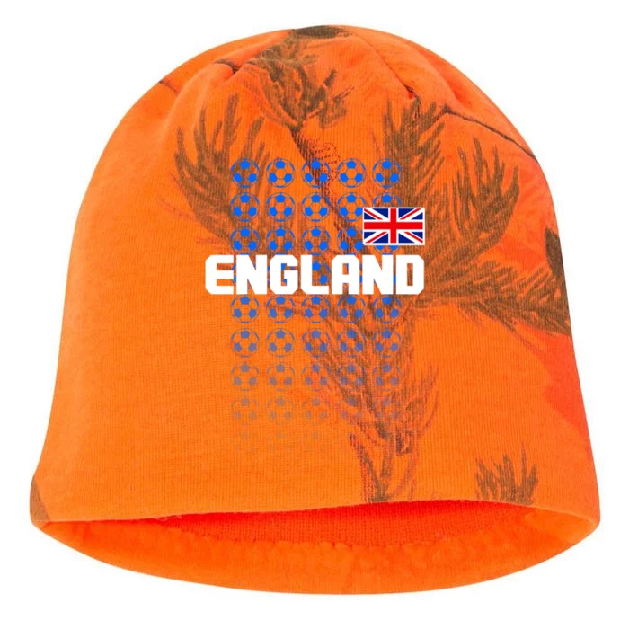 England Flag Soccer Ball Futbol Pattern Kati - Camo Knit Beanie