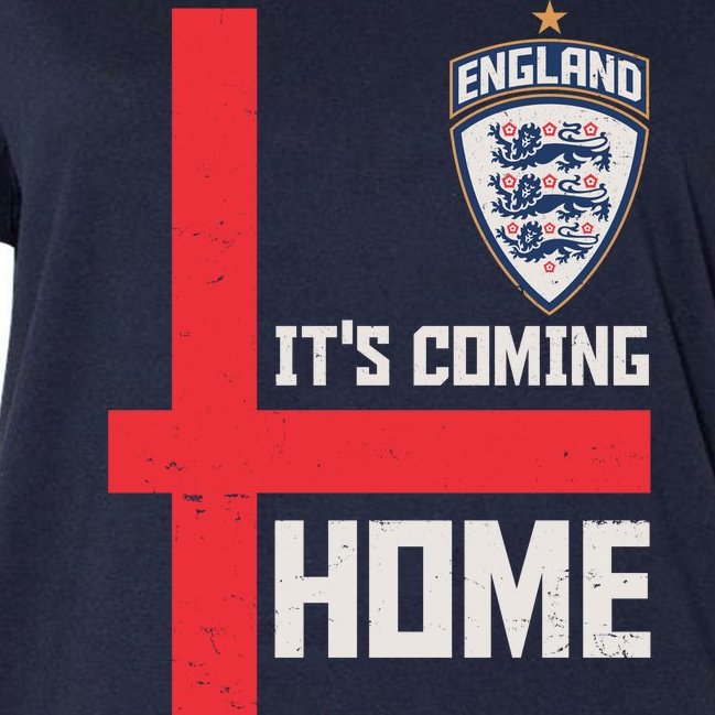 England It's Coming Home Soccer Jersey Futbol Women's V-Neck Plus Size T-Shirt