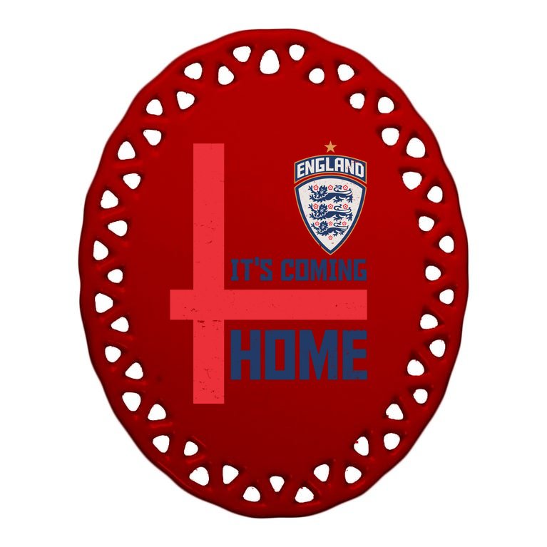 England It's Coming Home Soccer Jersey Futbol Oval Ornament