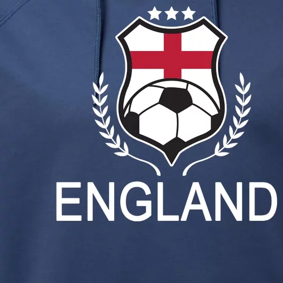 England Soccer English Flag Performance Fleece Hoodie