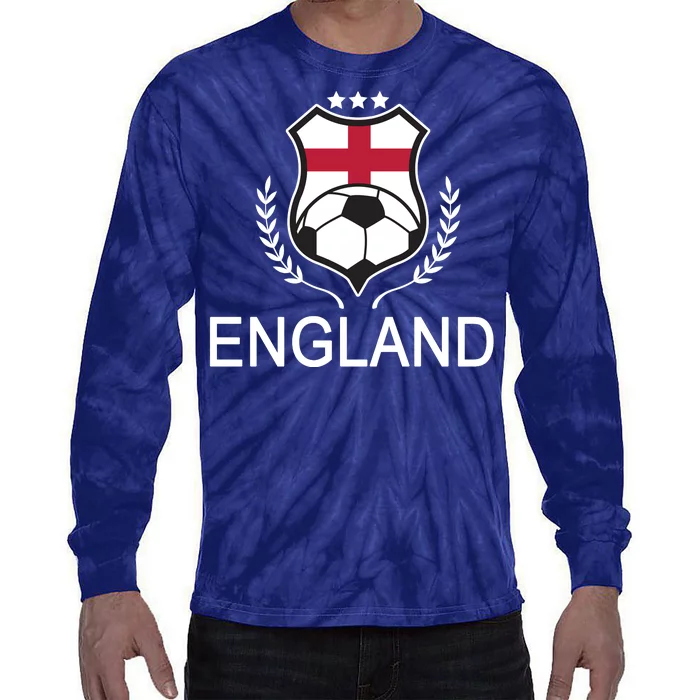 England Soccer English Flag Tie-Dye Long Sleeve Shirt