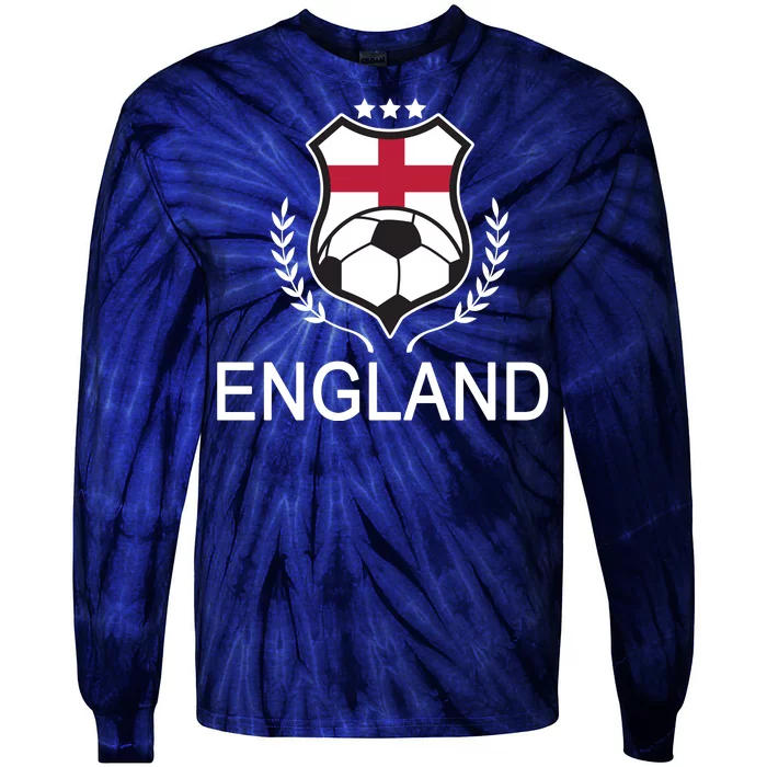 England Soccer English Flag Tie-Dye Long Sleeve Shirt