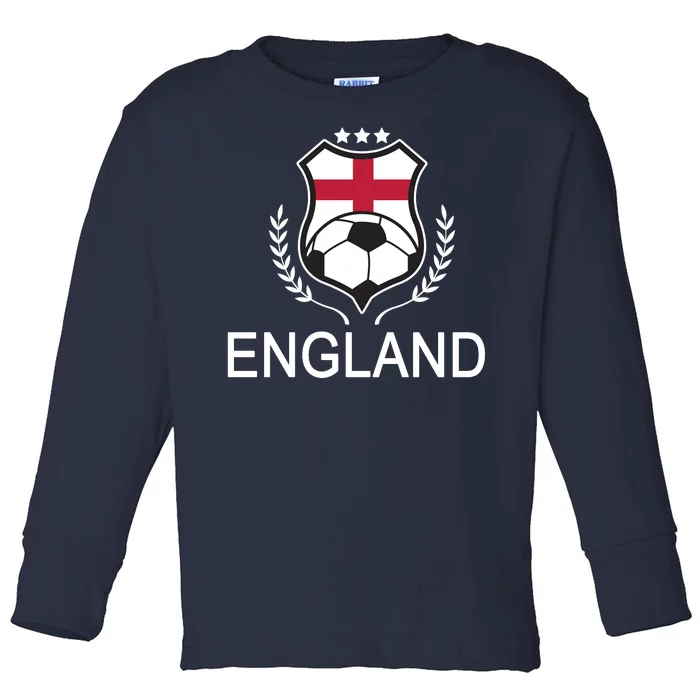 England Soccer English Flag Toddler Long Sleeve Shirt