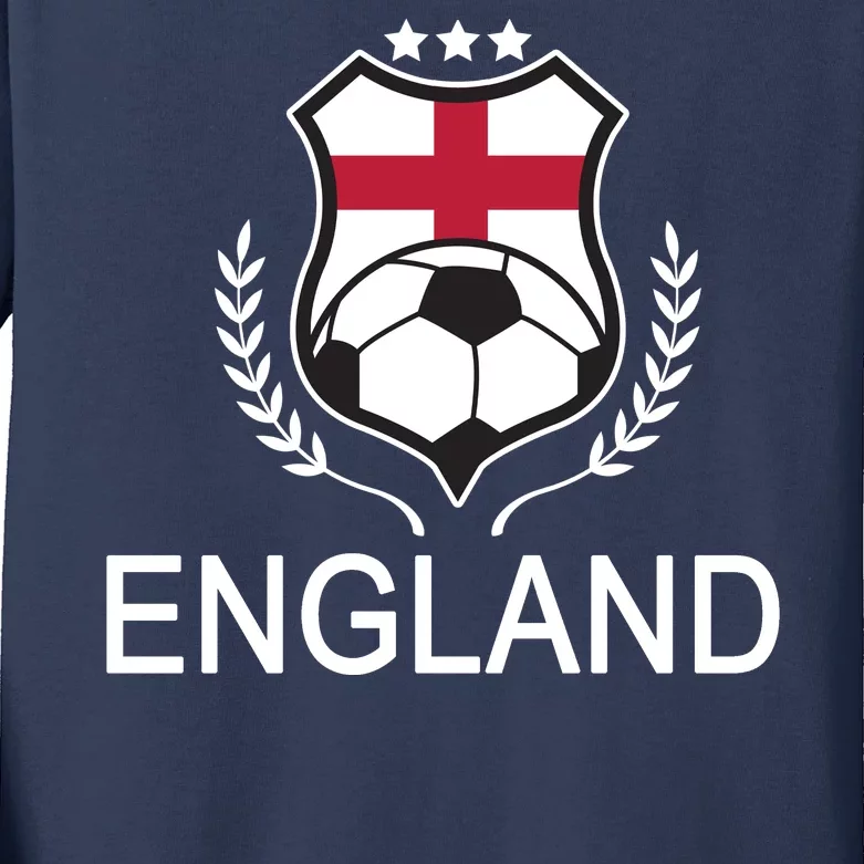 England Soccer English Flag Kids Long Sleeve Shirt