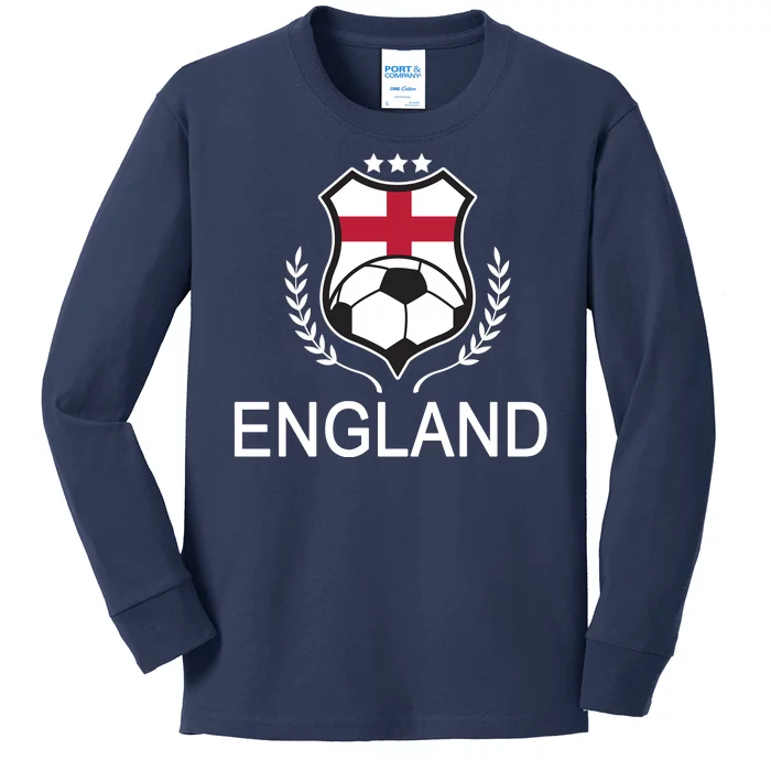 England Soccer English Flag Kids Long Sleeve Shirt