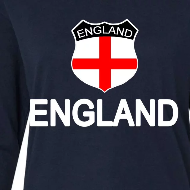 England Soccer Fan English Crest Flag Womens Cotton Relaxed Long Sleeve T-Shirt