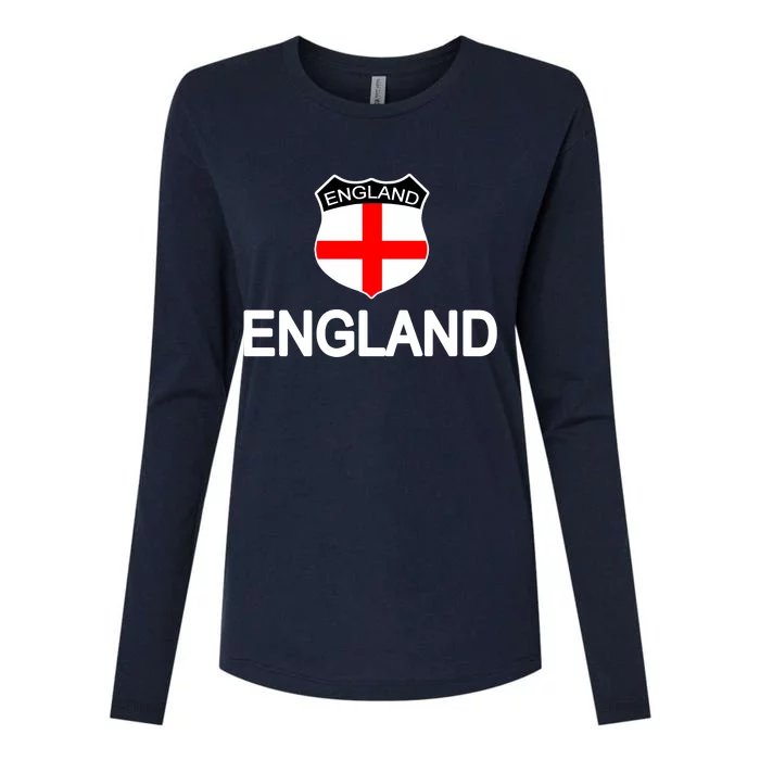 England Soccer Fan English Crest Flag Womens Cotton Relaxed Long Sleeve T-Shirt