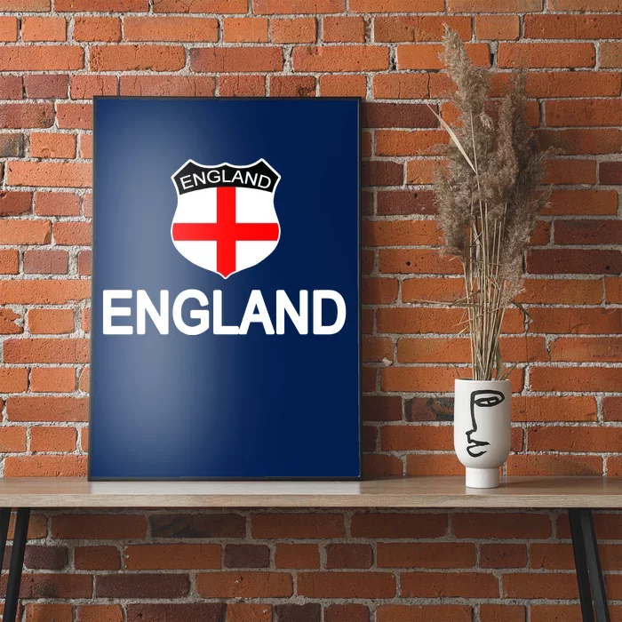 England Soccer Fan English Crest Flag Poster