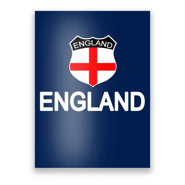 England Soccer Fan English Crest Flag Poster