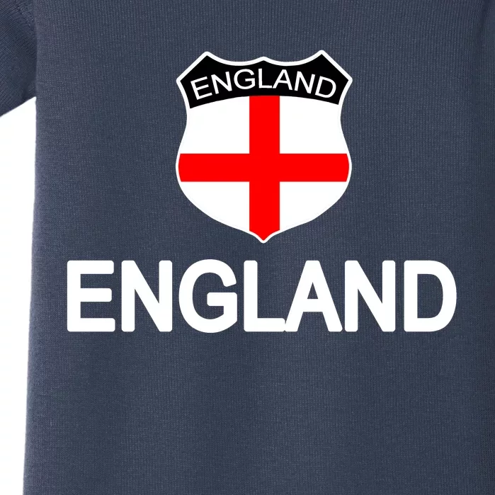 England Soccer Fan English Crest Flag Baby Bodysuit