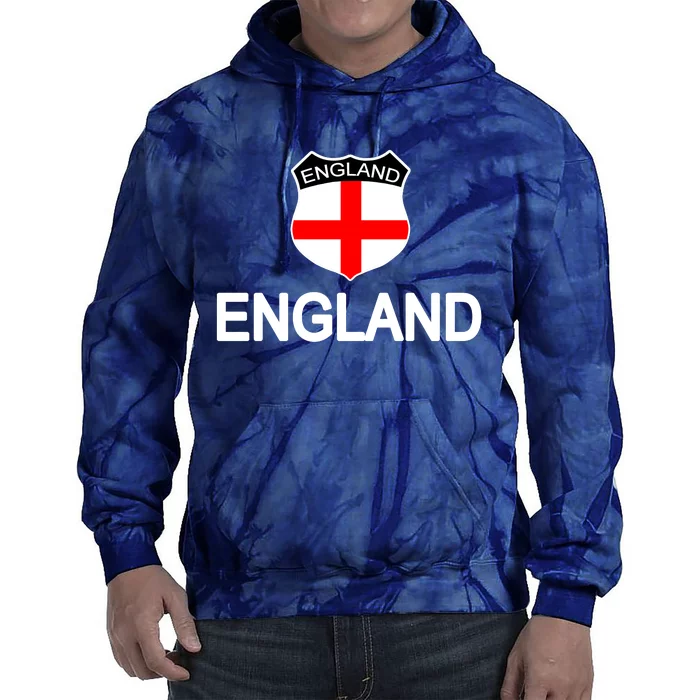 England Soccer Fan English Crest Flag Tie Dye Hoodie