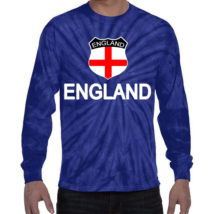 England Soccer Fan English Crest Flag Tie-Dye Long Sleeve Shirt