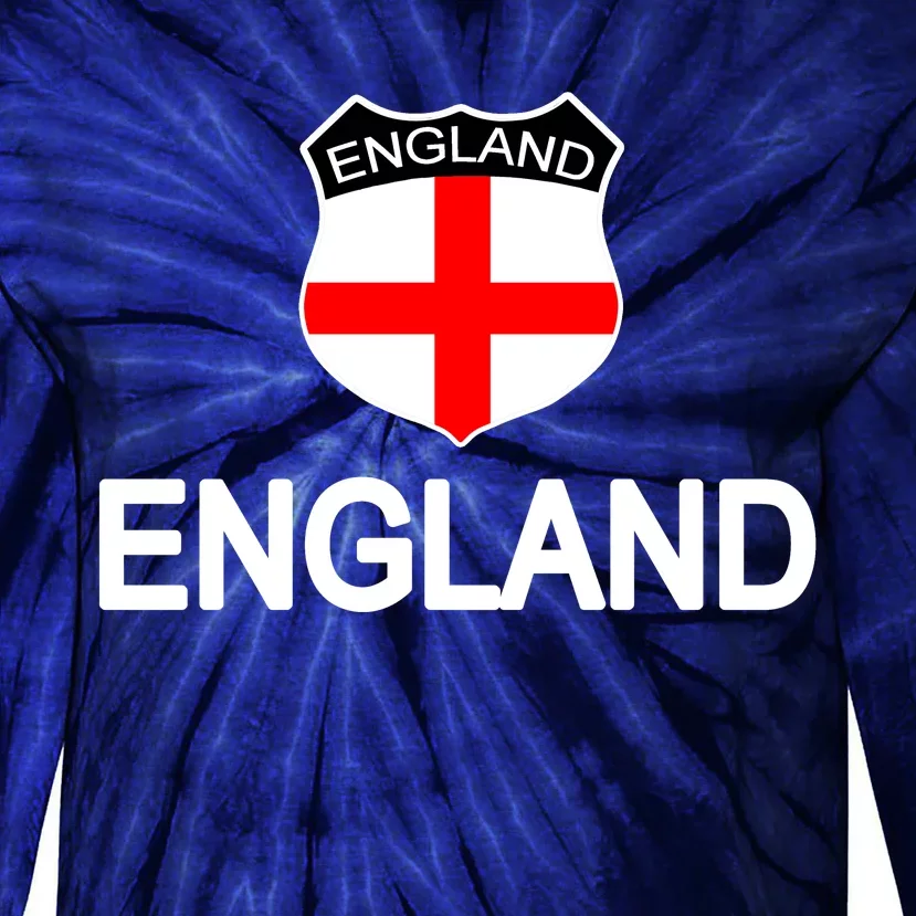 England Soccer Fan English Crest Flag Tie-Dye Long Sleeve Shirt