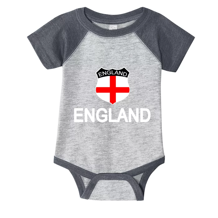 England Soccer Fan English Crest Flag Infant Baby Jersey Bodysuit