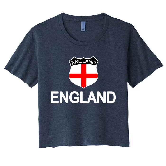 England Soccer Fan English Crest Flag Women's Crop Top Tee