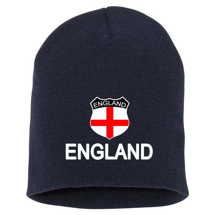 England Soccer Fan English Crest Flag Short Acrylic Beanie