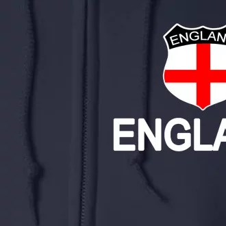 England Soccer Fan English Crest Flag Full Zip Hoodie