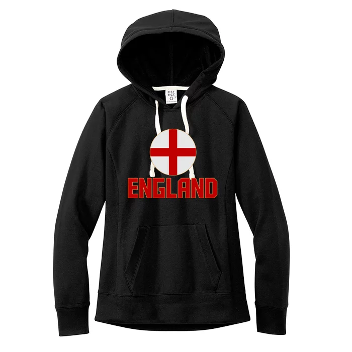 England Soccer Football Red and White Cross Flag logo Women's Fleece Hoodie