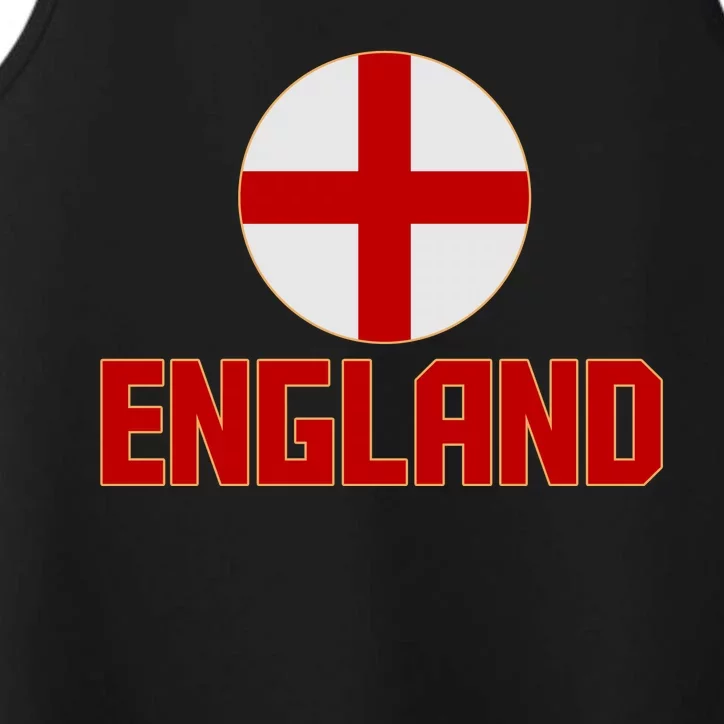 England Soccer Football Red and White Cross Flag logo Performance Tank