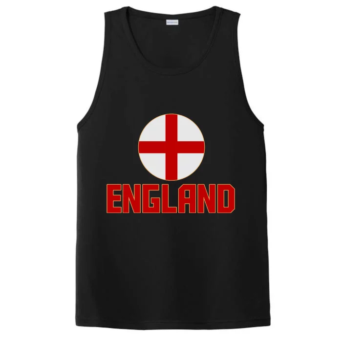 England Soccer Football Red and White Cross Flag logo Performance Tank