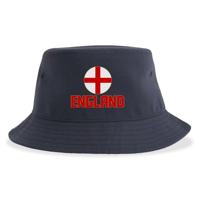 England Soccer Football Red and White Cross Flag logo Sustainable Bucket Hat