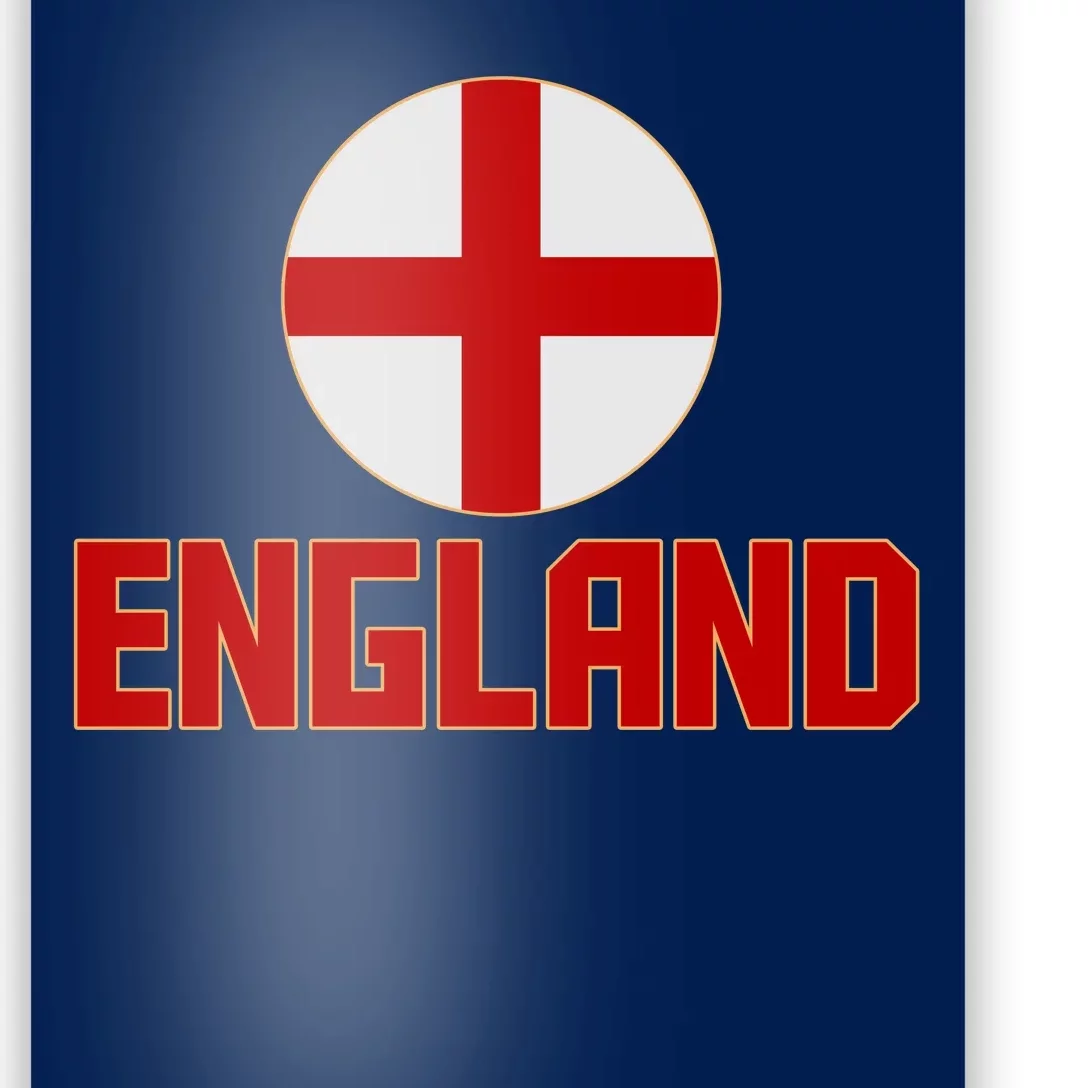 England Soccer Football Red and White Cross Flag logo Poster