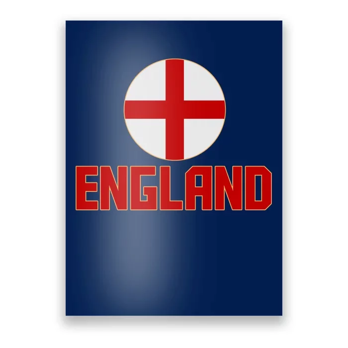 England Soccer Football Red and White Cross Flag logo Poster