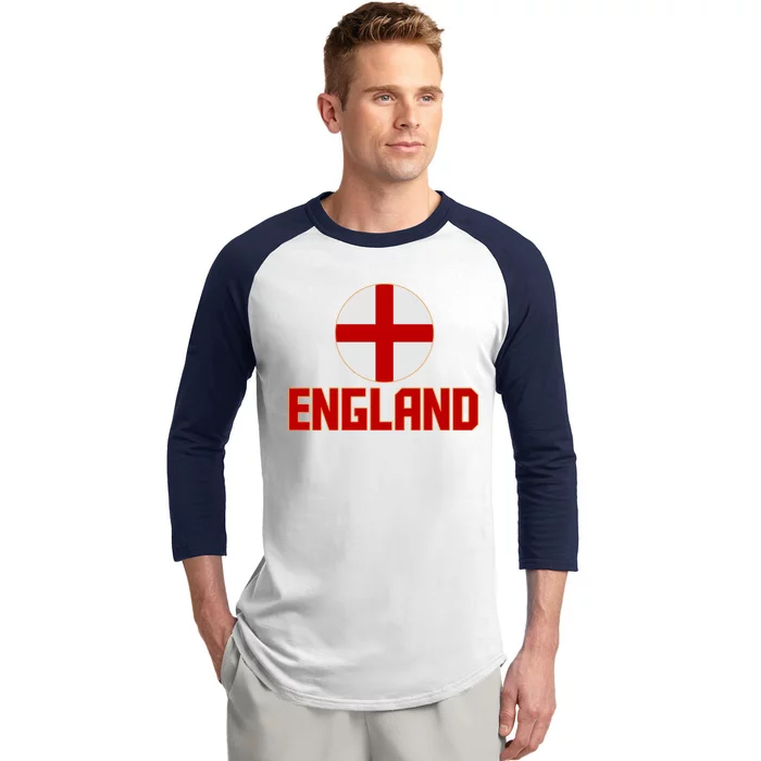 England Soccer Football Red and White Cross Flag logo Baseball Sleeve Shirt