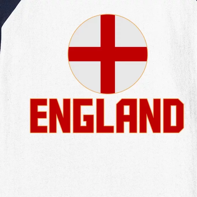 England Soccer Football Red and White Cross Flag logo Baseball Sleeve Shirt