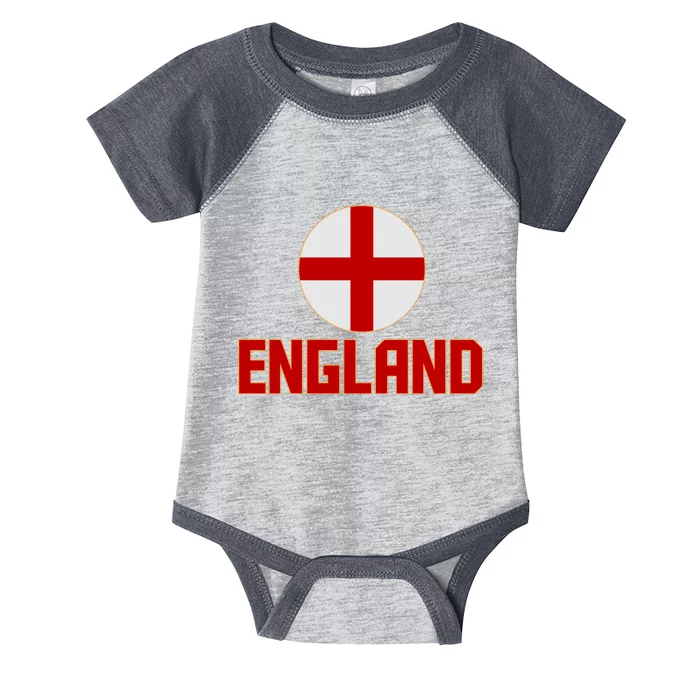 England Soccer Football Red and White Cross Flag logo Infant Baby Jersey Bodysuit