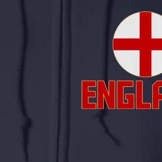 England Soccer Football Red and White Cross Flag logo Full Zip Hoodie