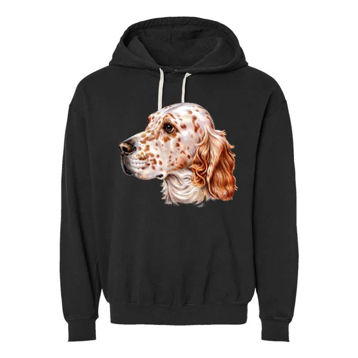 English Setter Dog Garment-Dyed Fleece Hoodie